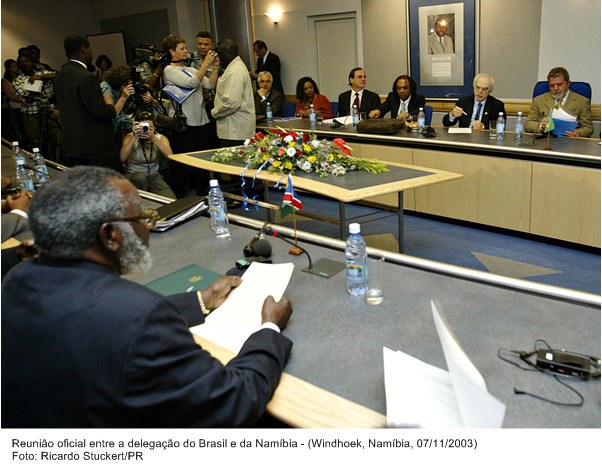 Reunião oficial entre a delegação do Brasil e da Namíbia - Windhoek.