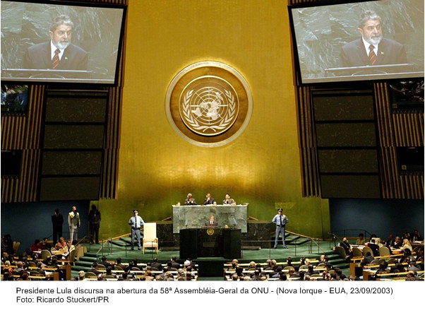 Presidente Lula discursa na 58 sessão da Assembléia Geral da ONU, NY.