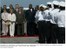 Presidente Lula, dona Marisa, o min. Celso Amorim, e o pres. do Haiti, Boniface Alexandre, na chegada ao aeroporto Internacional Toussant Louverture.