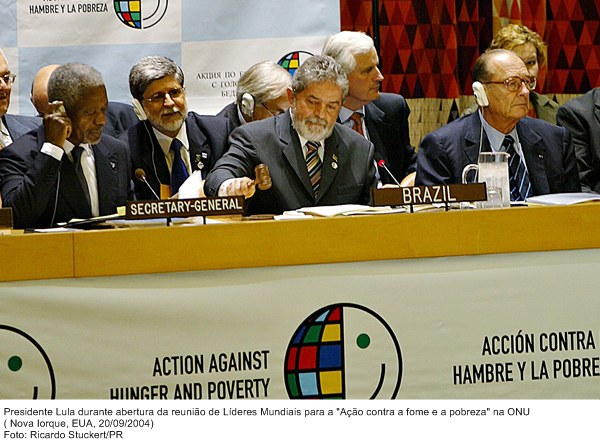Presidente Lula durante abertura da reunião de líderes mundiais para ação contra a fome e a pobreza, na ONU.