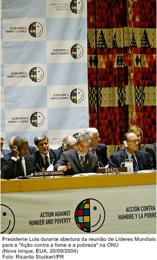 Presidente Lula durante abertura da reunião de líderes mundiais para ação contra a fome e a pobreza na ONU.