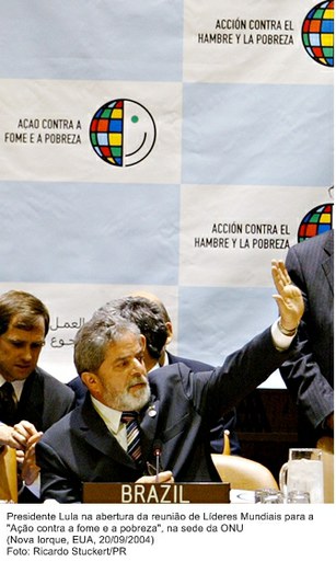Presidente Lula na abertura da reunião de líderes mundiais para ação contra a fome e a pobreza.