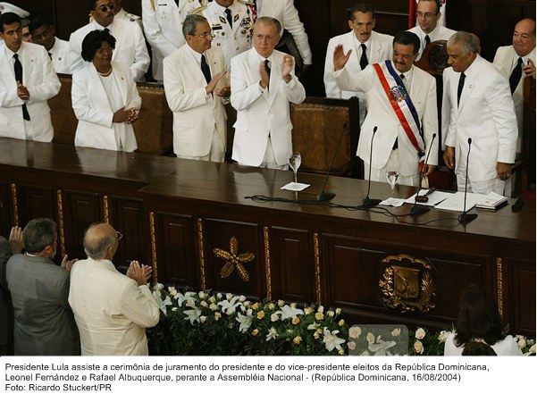 Presidente Lula assiste ao juramento do pres. e do vice-pres. da Rep. Dominicana Leonel Fernández e Rafael Albuquerque.