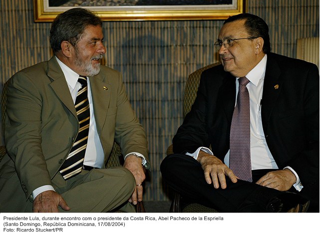 Presidente Lula durante encontro com o presidente da Costa Rica, Abel Pacheco de la Espriella.