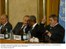 Presidente Lula, durante conferência de imprensa, ao lado do secretário-geral da ONU, Kofi Annan, e dos presidentes da França e do Chile.
