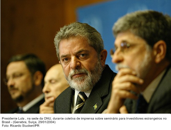 Presidente Lula, na sede da ONU, durante coletiva de imprensa sobre seminário para investidores estrangeiros no Brasil.