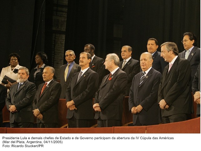 Presidente Lula e demais chefes de estado e de governo participam da abertura da IV Cúpula das Américas.