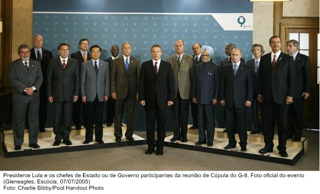 Presidente Lula e os chefes de estado e de governo participantes da reunião de Cúpula do G 8.