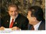 Presidente Lula conversa com o presidente do Paraguai, Nicanor Duarte Frutos durante café da manhã de trabalho.