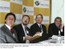 Presidente Lula e os ministros Luiz Furlan, Antônio Palocci e Eunício Oliveira, durante plenária com investidores no Fórum Econômico Mundial.