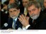 Presidente Lula e o ministro Celso Amorim durante realização do encontro empresarial Brasil-Venezuela.