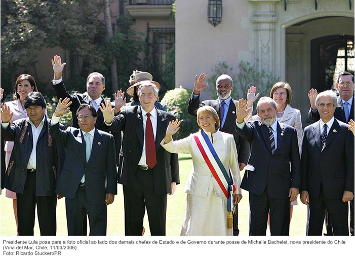Presidente Lula posa para foto oficial ao lado dos demais chefes de estado e de governo participantes da IV Cúpula das Américas.