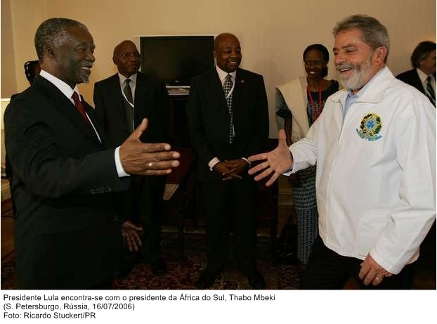 Presidente Lula encontra-se com o presidente da África do Sul, Thabo Mbeki.