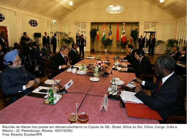 Presidente Lula na reunião de líderes dos países em desenvolvimento na Cúpula G-8.