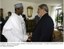 Presidente Lula com Umaru Yar'Adua, presidente da República Federal da Nigéria, na residência da Embaixada do Brasil em Berlim.