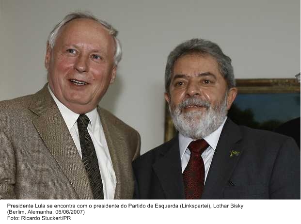 Presidente Lula se encontra com o presidente do Partido de Esquerda, Linkspartei, Lothar Bisky.