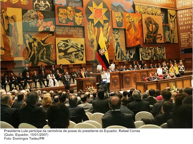 Presidente Lula participa da cerimônia de posse do presidente do Equador, Rafael Correa.
