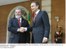 Presidente Lula cumprimenta o presidente espanhol,  José Luiz Zapatero, durante encontro no Palácio de Moncloa, em Madri.