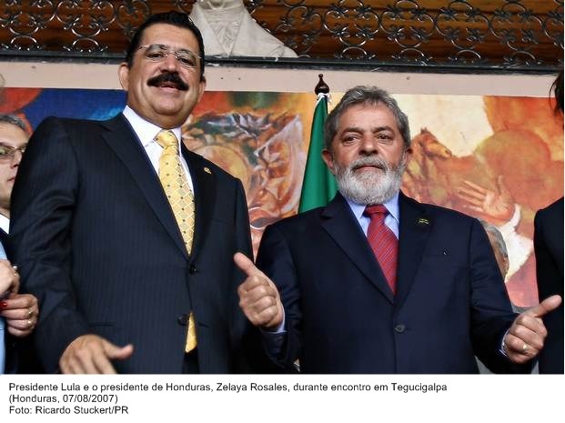 Presidente Lula e o presidente de Honduras, Zelaya Gonzales, durante encontro em Tegucigalpa.