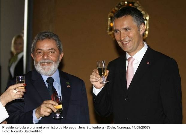 Presidente Lula e o primeiro-ministro da Noruega, Jen Stoltenberg.