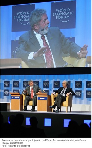 Presidente Lula durante participação no Fórum Econômico Mundial, em Davos.