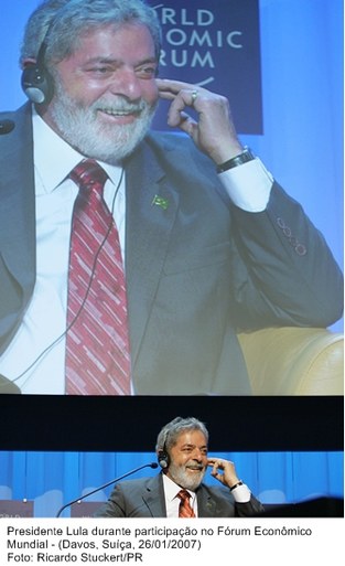 Presidente Lula durante participação no Fórum Econômico Mundial em Davos.