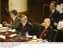 Presidente Lula e os ministros Celso Amorim e Guido Mantega, durante reunião dos Chefes de Estado do Mercosul.