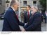 Presidente Lula cumprimenta o Rei Juan Carlos, durante visita à Espanha. Ao fundo o presidente espanhol, José Luís Zapatero.