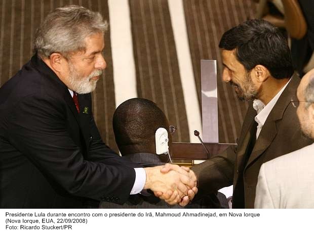 Presidente Lula durante encontro com o presidente do Irã, Mahmoud Ahmadinejad, em Nova Iorque.