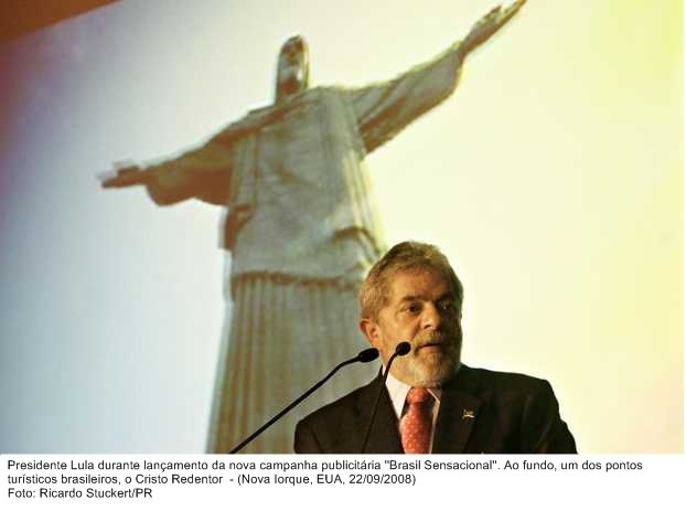 Presidente Lula durante lançamento da nova campanha publicitária Brasil Sensasional.