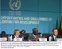 Presidente Lula, o presidente de Gana, John A. Kufuor e o secretário-geral das Nações Unidas, Ban Ki-moon, no painel de Alto Nível - Unctad.