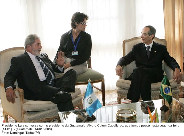 Presidente Lula conversa com o presidente da Guatemala, Álvaro Colom Caballeros, que tomou posse.