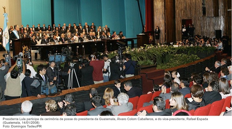 Presidente Lula participa da cerimônia de posse do presidente da Guatemala, Álvaro Colom Caballeros e do vice-presidente Rafael Espada.