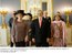 Presidente Lula, a primeira-dama, Marisa Letícia, ao lado da rainha Beatrix, durante cerimônia oficial de chegada ao países baixos.