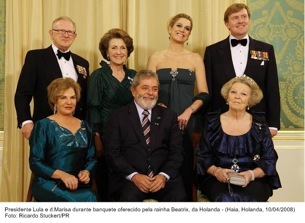 Presidente Lula e dona Marisa, durante banquete oferecido pela rainha Beatrix, na Holanda.