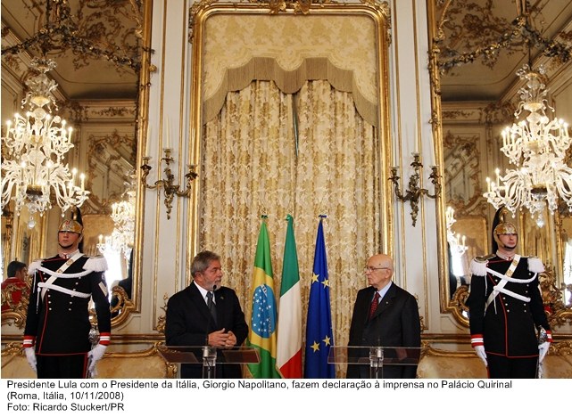 Presidente Lula com o presidente da Itália, Giorgio Quirinal, fazem  declaração à imprensa no Palácio Quirinal.