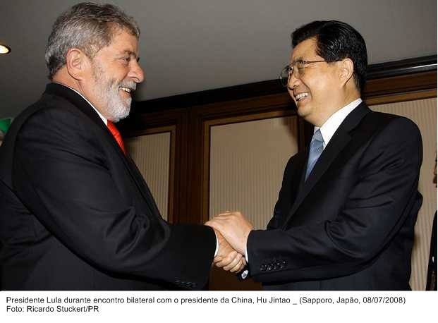Presidente Lula durante encontro bilateral com o presidente da China, Hu Jintao.