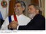 Presidente Lula com o novo presidente do Paraguai, Fernando Lugo, durante cerimônia de cumprimentos, no Palácio do Governo.