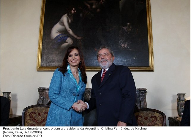 Presidente Lula e a presidente da Argentina Cristina F. Kirchner.