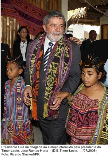 Presidente Lula na chega ao almoço oferecido pelo presidente do Timor-Les,te José Ramos-Horta.