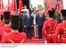 Presidente Lula e o presidente da Venezuela, Hugo Cháves, durante cerimônia de boas vindas no Palácio de Miraflores.