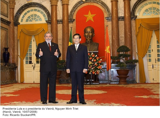 Presidente Lula e o presidente do Vietnã, Nguyen Minh Triet.