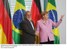 Presidente Lula durante encontro com a chanceler da Alemanha, Angela Merkel.