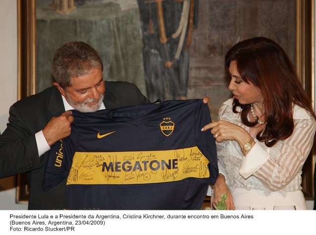 Presidente Lula e a presidente da Argentina, Cristina Kirchner,  durante encontro em Buenos Aires.