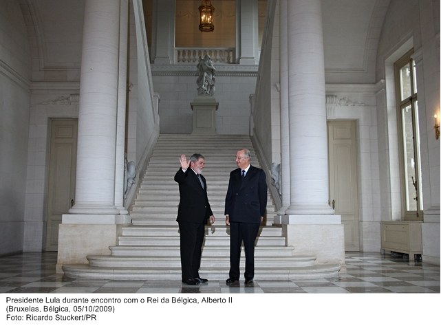 Presidente Lula durante encontro com o Rei da Bélgica, Alberto II.