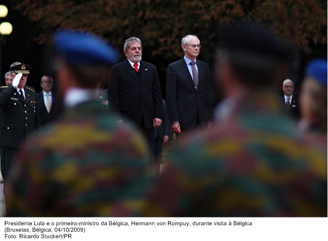 Presidente Lula e o primeiro-ministro da Bélgica, Hermann von Rompuy, durante visita à Bélgica.