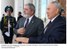 Presidente Lula e o presidente do Cazaquistão, Nursultan Nazarbayev, durante cerimônia oficial de chegada.