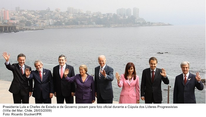 Presidente Lula e Chefes de Estado e de Governo, posam para faoto oficial durante a Cúpula dos Líderes Progressistas.