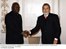 Presidente Lula cumprimenta o presidente do Suriname, Ronald Venetiaan, durante encontro em Copenhague.