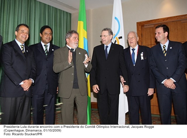 Presidente Lula durante encontro com o presidente do Comitê Olímpico Internacional, Jacques Rogge.
